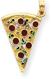 Pizza Slice Enamel Charm, 14K Yellow Gold