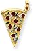 Pizza Slice Enamel Charm, 14K Yellow Gold