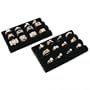 2 Black Velvet Ring Trays Jewelry Pad Showcase Displays 5.5"