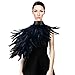Homelex Gothic Real Black Feather Cape Shawl Shoulder Wings Choker Collar (YM-32)