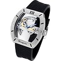 Rougois Automatic Skeleton Watch with Bridge Mechanical Movement Tire Tread Band