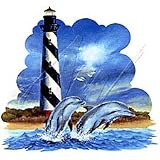 Lighthouse/Dolphins Adult T-Shirt