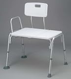 Medline Transfer Bench with Back and Push Buttons