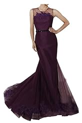Natural   Waistline Satin/Tulle Sheath Sheer Applique Evening Dress/Prom Dress 