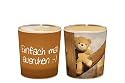 EIN LICHT FÜR DICH :-) Glaswindlicht inkl. Teelicht " Teddy "