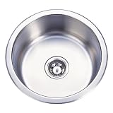 Elements of Design EUR17179BN MISSION Stainless Steel Undermount Round Single Bowl kitchen Sink, Bru