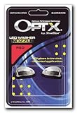 OPTX LED Chrome Windshield Washer Nozzles, Green, 2 per pkg.