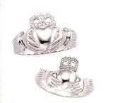 Beautiful! 14k White-gold Women's & Men's Claddagh Ring