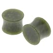 British Columbian Green Jade Stone Plugs - 7/16'' - Sold as a Pair