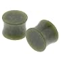 British Columbian Green Jade Stone Plugs - 00G - Sold as a Pair