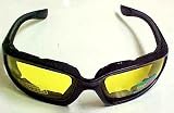 Padded Night Motorcycle Riding Glasses Yellow Lenses