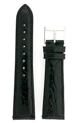Watchband Genuine Crocodile 16mm Black