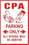 CPA PARKING sign * street account finance