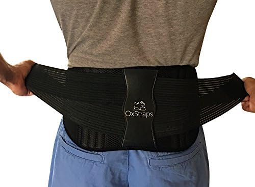 Lower Back Brace Adjustable | Stabilizing Lumbar Support Belt for Women &amp; Men Remedies for Pain Work Lifting Scoliosis Posture Sciatica Spine Problems | Dual Adjustable Straps &amp; Removable Pad Slot
