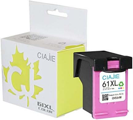 CIAJIE Reman HP 61XL Ink Cartridge(Capacity Up to 200%) Show Accurate Ink Level Work for HP Deskjet 1000/2540/3000/3050/Envy 4500/Officejet 4630 (1Color)