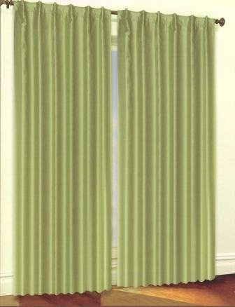 84 Length Solid Blackout Thermal Insulated Lined Curtain - Sage