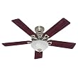 Hunter 22460 The Astoria 52-Inch Five Blades Ceiling Fan, Brushed Nickel with Bowl