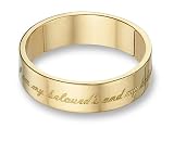 I Am My Beloved's and My Beloved Is Mine Wedding Band, 14K Gold
