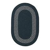 Banded Wool Blend Dark Green / Oatmeal Braided Rug Size: Oval 6 x 9