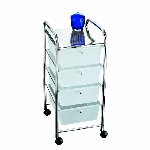 Axxentia Bad 282151 Schubladenwagen Melina, verchromt, mit 4 transparenten Kunststoffboxen Preisvergleich
