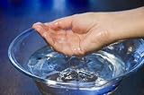 One Hand in a Glass Bowl of Water - 24"W x 16"H - Peel and Stick Wall Decal by Wallmonkeys