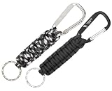 The Friendly Swede (TM) Bundle of 2 Premium Paracord Keychains/Key Rings with Carabiners in Retail Packaging