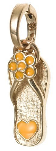 14k Yellow Gold Enamel Sandal Charm
