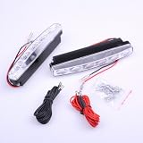 2 Pcs Super Bright White Car 6 LED Fog Daytime Day Running Light DRL Waterproof 