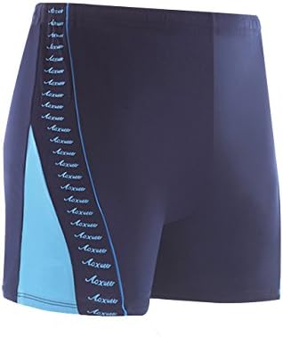 Men's Square Leg Short Swim Trunks Blue-Sky Blue Weight 2XL(100kg-115kg)