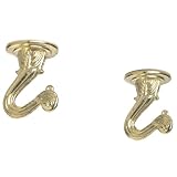 Stanley Hardware 56-1230 Decorative Ceiling Hooks - Bright Brass 2 per Package by Stanley