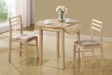 Buy 3pc Dinette Table and Chairs Set in Natural Finish