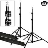 LIGHT STANDS PRO HEAVY DUTY 7'6" SET OF TWO, WITH ALL METAL LOCKING COLLARS NOT PLASTIC by PBL
