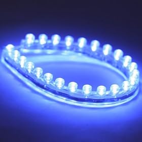 LEDER� 12v LED Flexible BLUE Strip Light 24cm / 24 LED's ** IDEAL FOR CARS, CAR STYLING, AQUARIUMS, ETC **