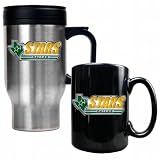 Dallas Stars NHL Stainless Steel Travel Mug and Black Ceramic Mug Set