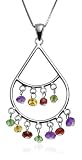  : Sterling Silver Peridot, Garnet, Citrine & Amethyst Pendant