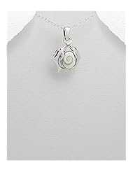 Dolphin Shell Pendant Necklace In 92.5 Sterling Silver