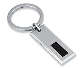 **50% OFF WHILE SUPPLIES LAST** STEL Stainless Steel Keychain with Black Enamel Inlay Accent **Engraveable** **Great Housewarming GIFT**
