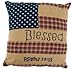 VHC Brands Patriotic Patch Embroidered Bedroom Decor, Pillow Blessed, Red, 10x10