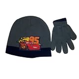 Boy's Disney Pixar Cars Lightening Mcqueen Boy's Beanie Knit Hat and Glove Set (4-7)