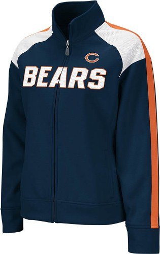 Reebok Chicago Bears Navy Ladies Blue Bonded Full Zip Track Jacket (Large)