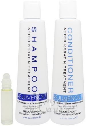 Rejuvenol After Keratin Treatment Shampoo & Conditioner 10oz Duo "SET" (w/ Roll-on Body Oil)