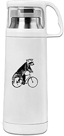 Raccoon Ride Bike Stainless Steel Transparent Cover With Lid Cup Vacuum Cup
