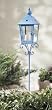 Periwinkle Blue Metal Garden Stake Pillar Lantern