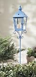 Periwinkle Blue Metal Garden Stake Pillar Lantern