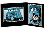SYCAMORE Mixed Double 7x5/3½x5 MEMORY MATES Black cardstock double photo frame / gold border sold in 10's - 5x7