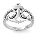 925 Sterling Silver Anchor Ring for Women