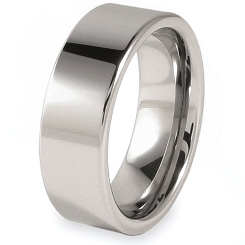 Flat Polished Tungsten Carbide Band (8.0mm) - Sizes 5 - 13