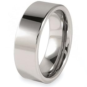 Flat Polished Tungsten Carbide Band (8.0mm) - Size 5.0: West Coast Jewelry: Jewelry