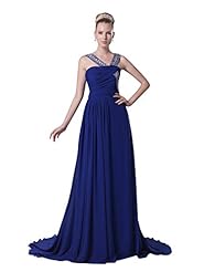 A-line Lace Asymmetric Beaded Floor Length Natural   Waistline Chiffon Sleeveless Prom Dress 