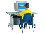 Jonti-Craft 0345JC112 Adjustable Computer Table, Navy Banding